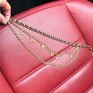 CHANEL Gold and Black Chain Necklace